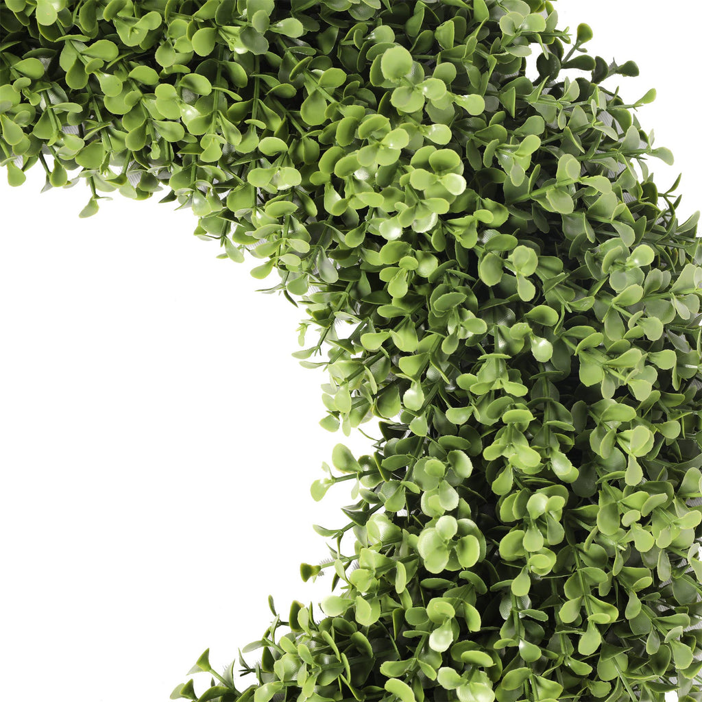 UV Resistant Artificial Boxwood Wreath, Outdoor Greenery Front Door Wreath, 19”