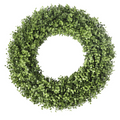 UV Resistant Artificial Boxwood Wreath, Outdoor Greenery Front Door Wreath, 19”