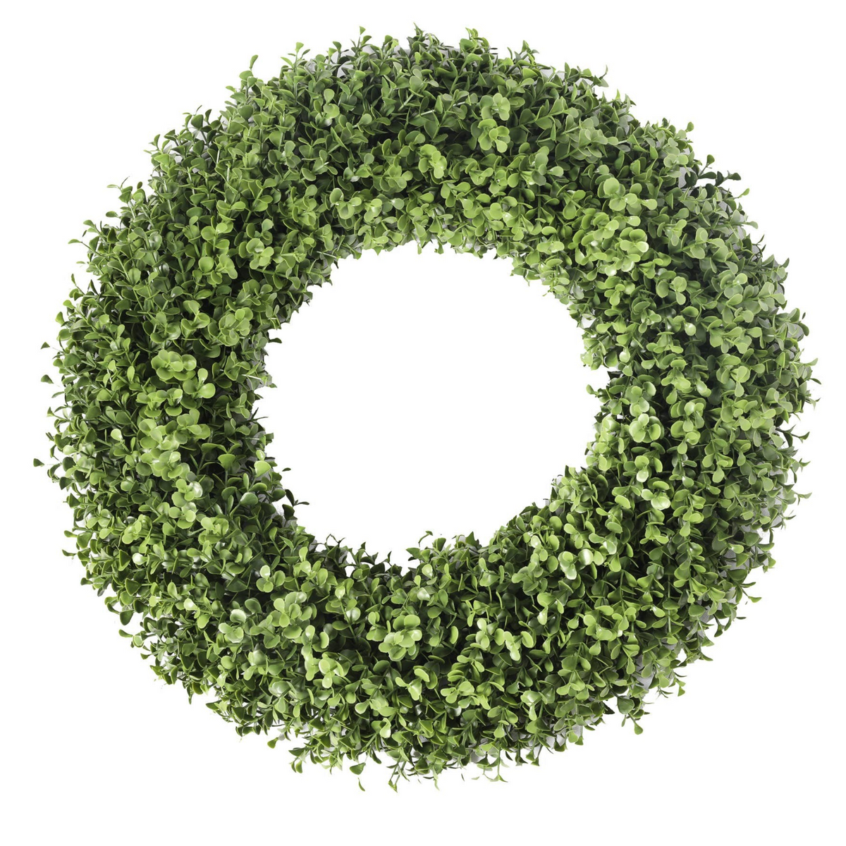 UV Resistant Artificial Boxwood Wreath, Outdoor Greenery Front Door Wreath, 19”