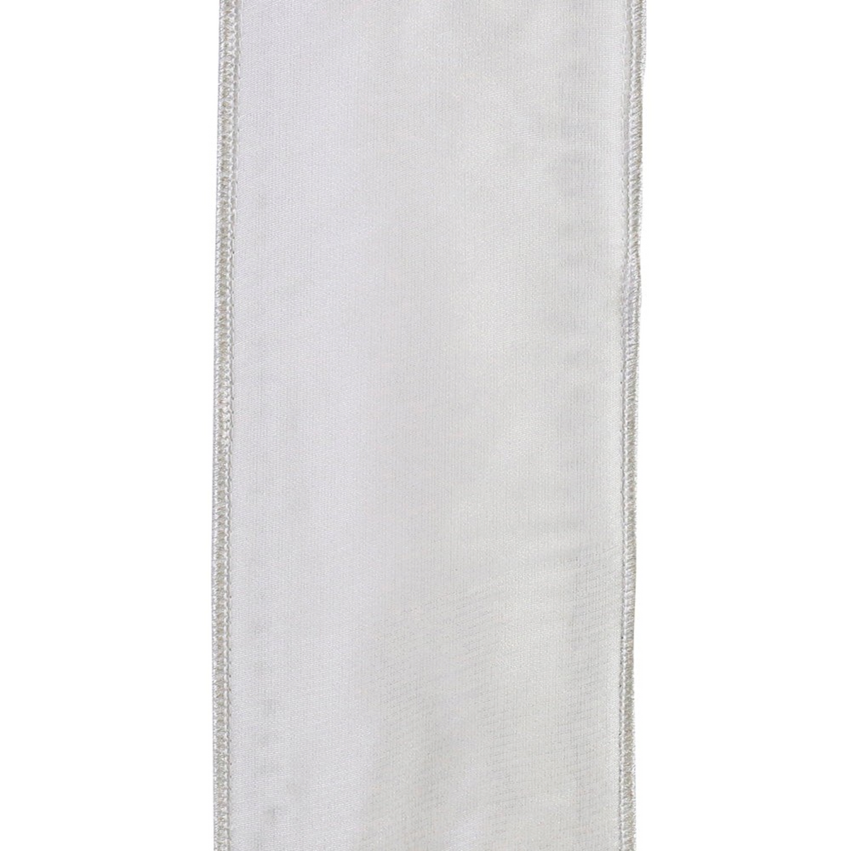 The Matthew John Collective plush white velvet ribbon with silver jewel edge trim and wired edges for holiday decor.