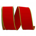 Reliant Ribbon two-sided red and lime velvet wired ribbon for holiday crafts and decorative bows.
