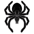 The Matthew John Collective 6-inch black felt spider with silver embroidered stitching for Halloween craft decor.