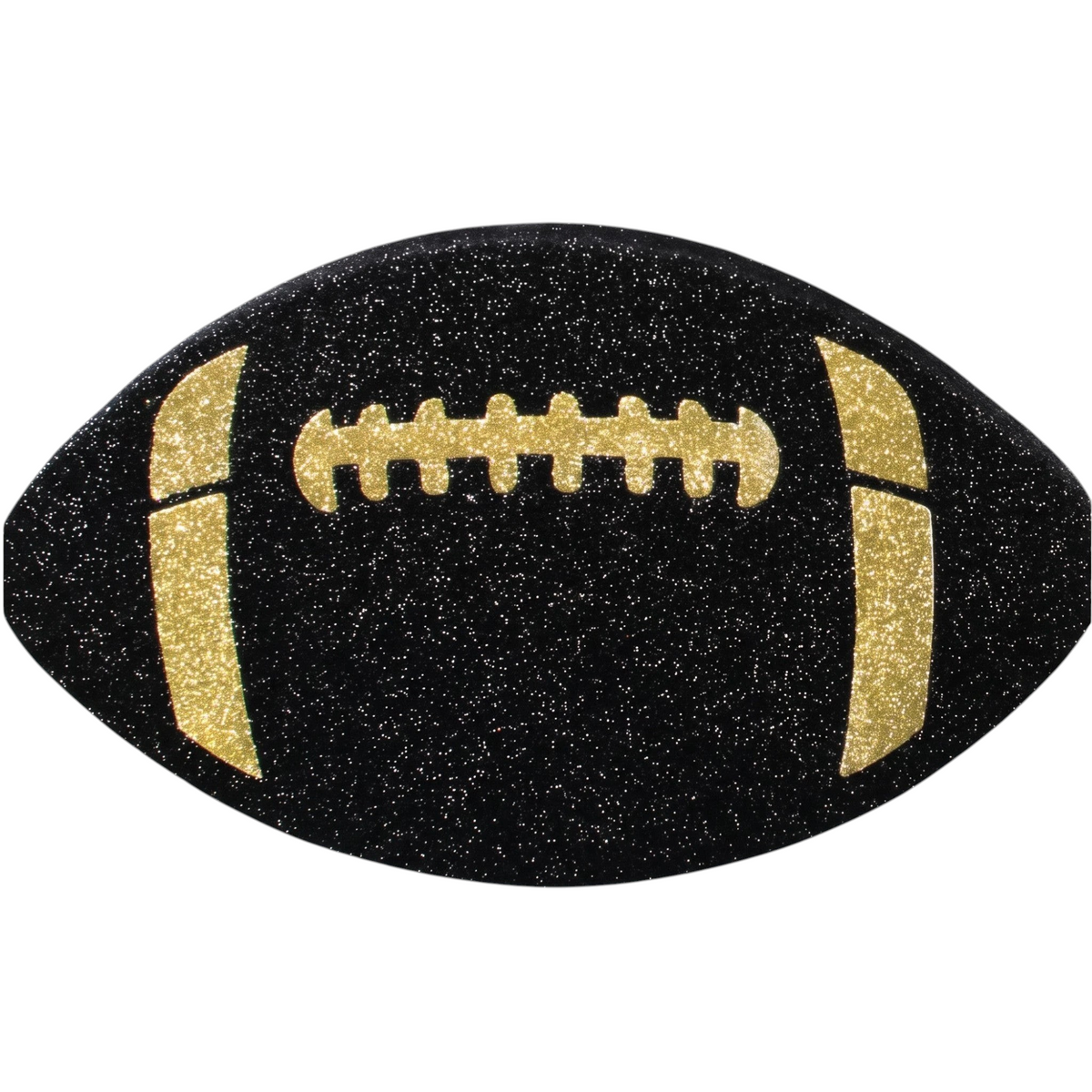 The Matthew John Collective 12-inch black and gold metallic glitter football decoration for sports-themed decor