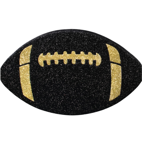 The Matthew John Collective 12-inch black and gold metallic glitter football decoration for sports-themed decor
