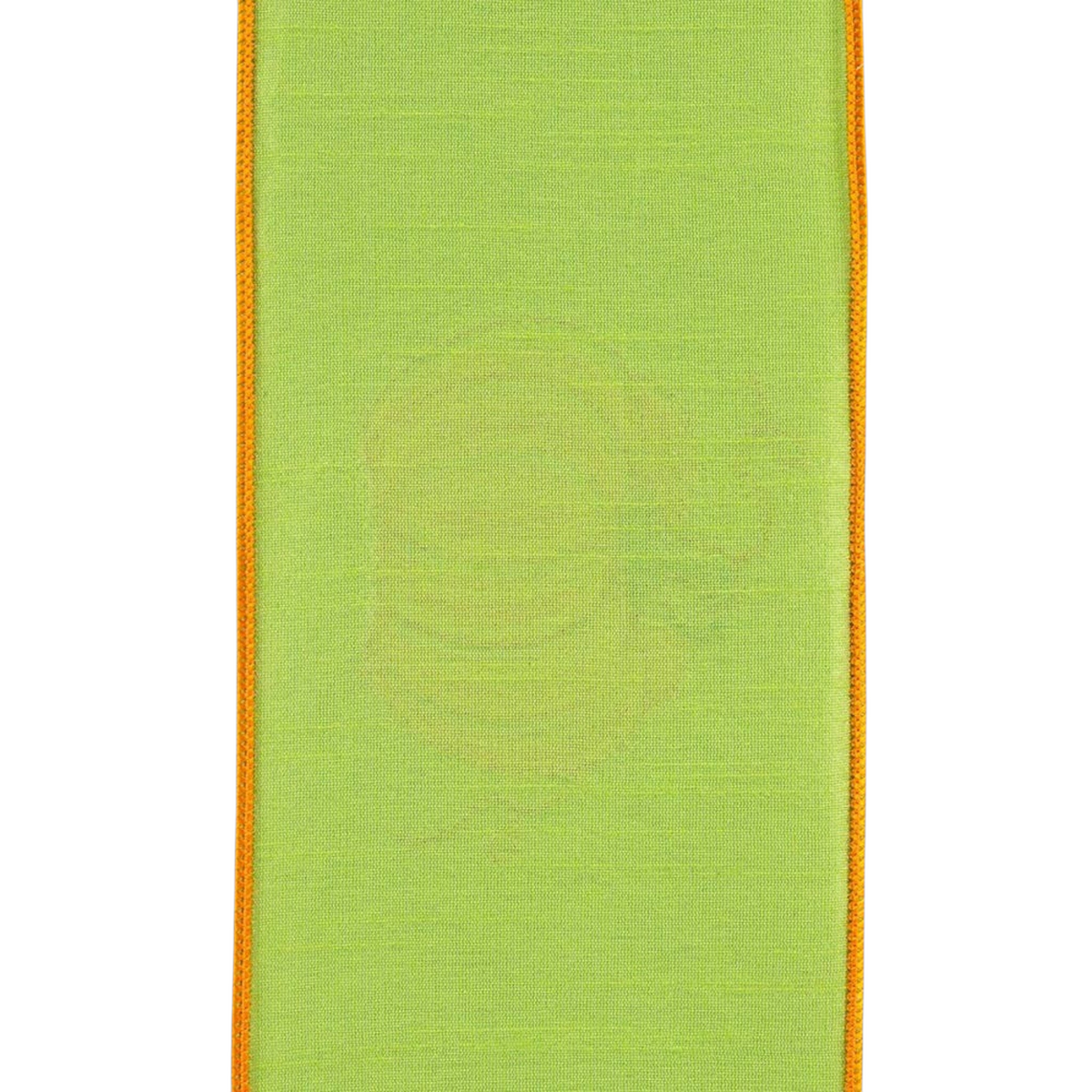 The Matthew John Collective citrus green wired ribbon with orange edges for fall harvest wreaths and seasonal decor.