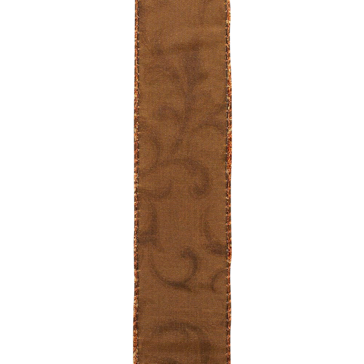 The Matthew John Collective copper wired ribbon with glittered scrollwork pattern for fall decor and gift wrapping.