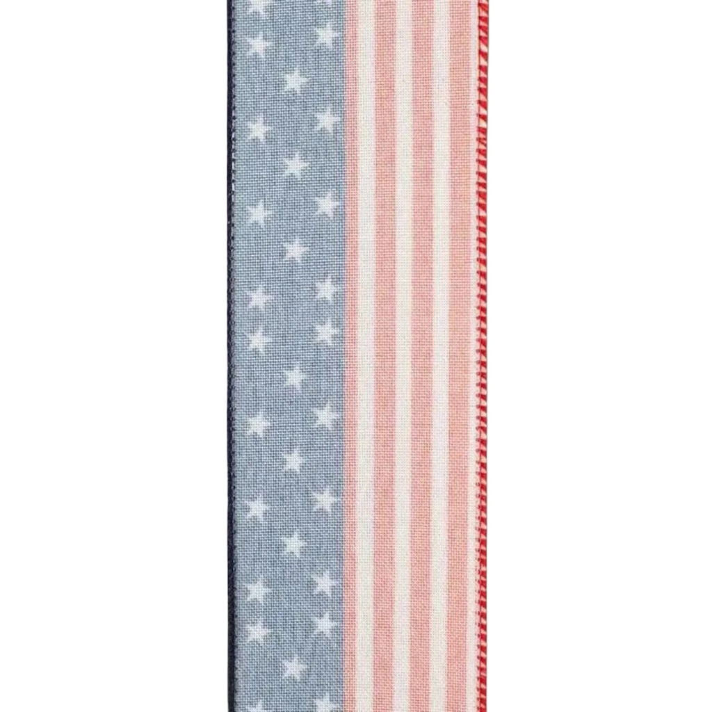 The Matthew John Collective flag ribbon featuring a blue section with white stars and red and white vertical stripes.