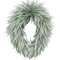 The Matthew John Collective frosted white bead grass oval wreath with a full, textured, and airy design.
