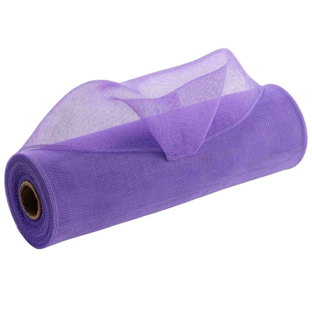 The Matthew John Collective lavender purple fine weave deco mesh roll for wreath making and craft projects.