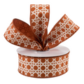 The Matthew John Collective orange and ivory basket weave wired ribbon for fall wreaths and seasonal decor