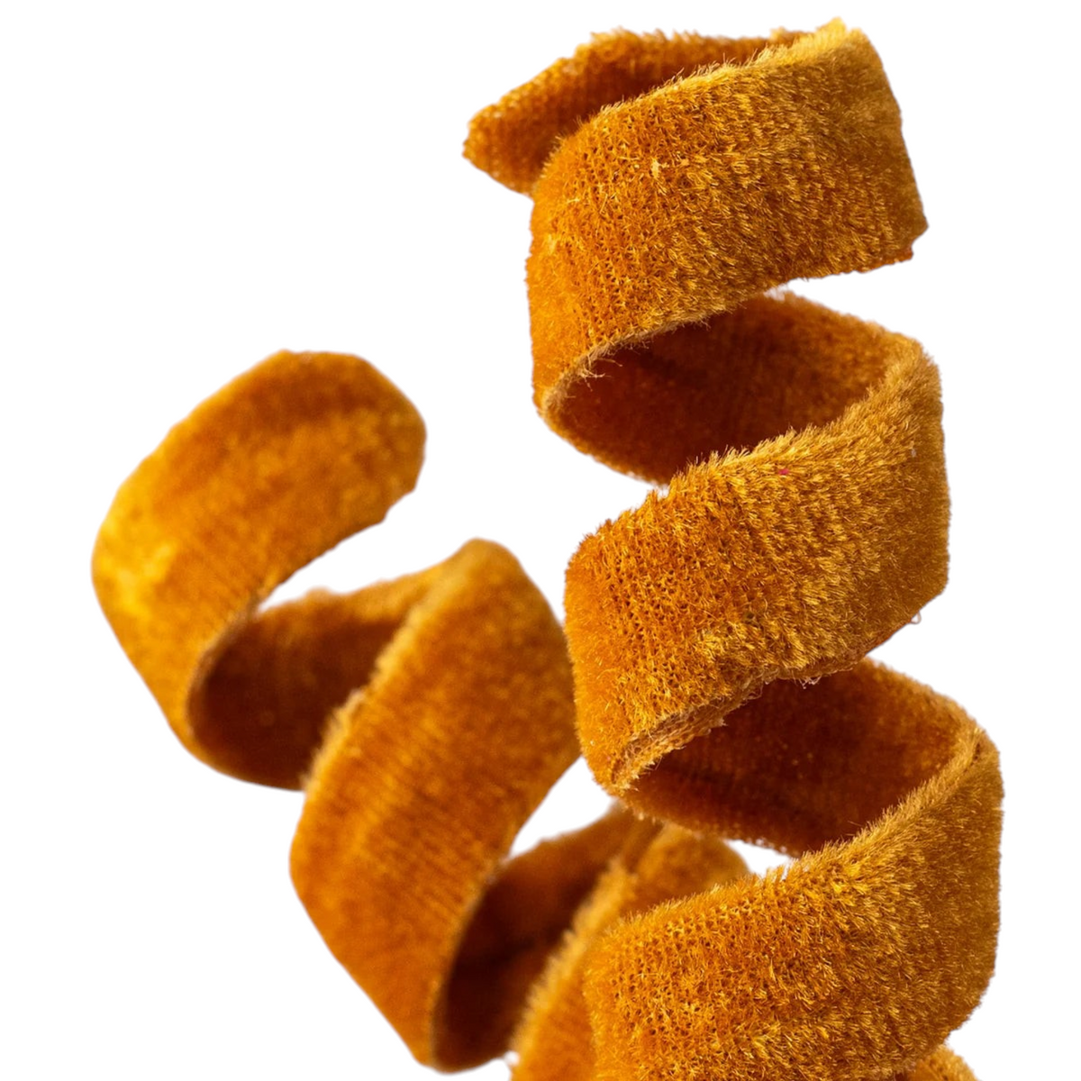 The Matthew John Collective harvest orange velvet curly spray with adjustable wired spirals for fall floral decor.