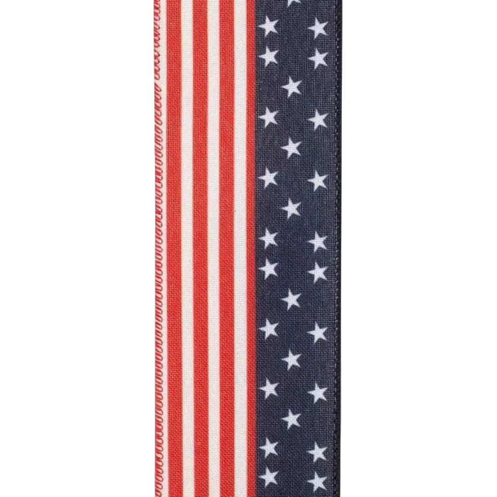 The Matthew John Collective patriotic flag ribbon featuring red and white stripes alongside a blue field with stars