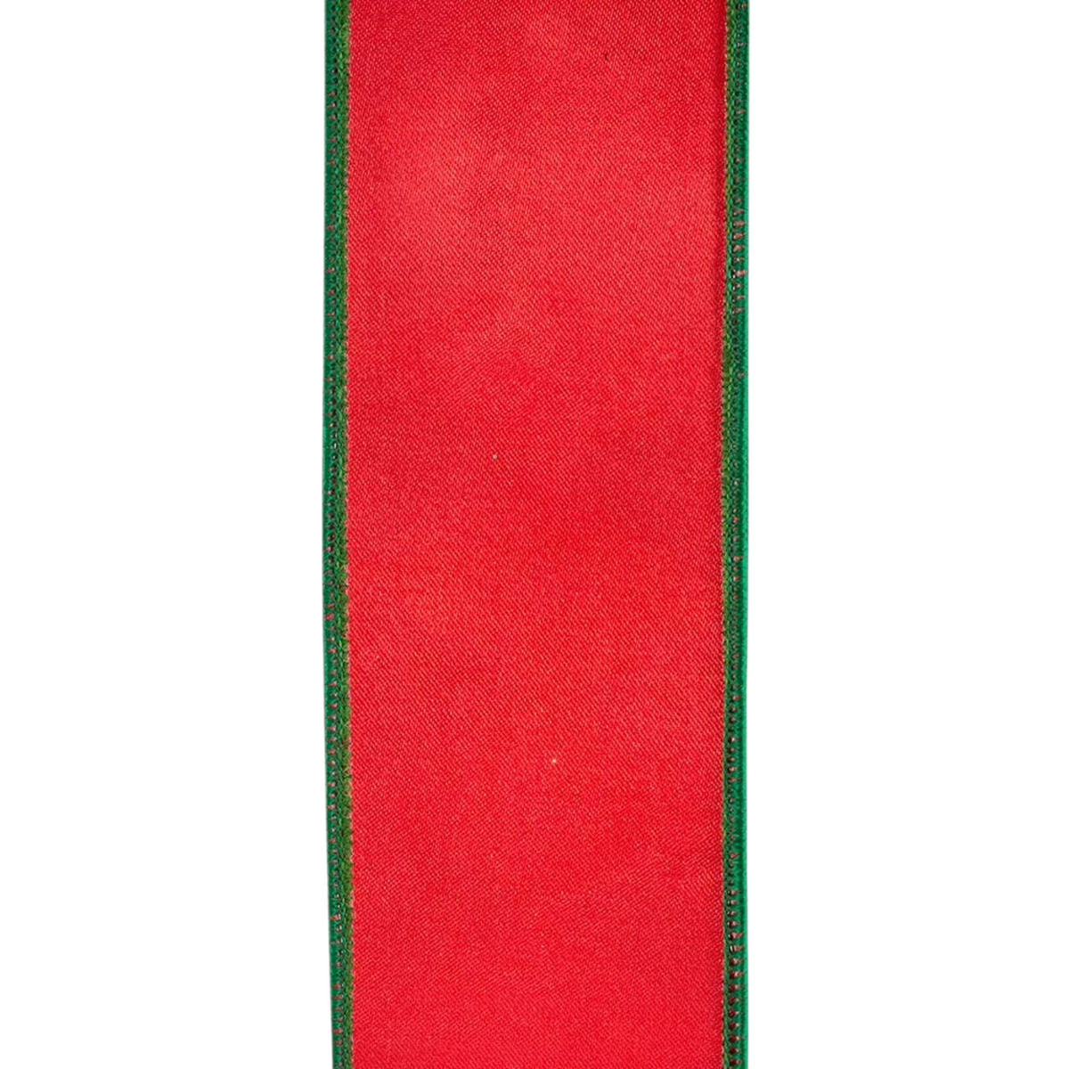The Matthew John Collective red and green drummer diamond Christmas ribbon with gold accents and stitched edges.