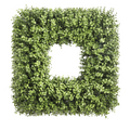 The Matthew John Collective 20-inch square artificial boxwood wreath with lush green UV-resistant foliage.