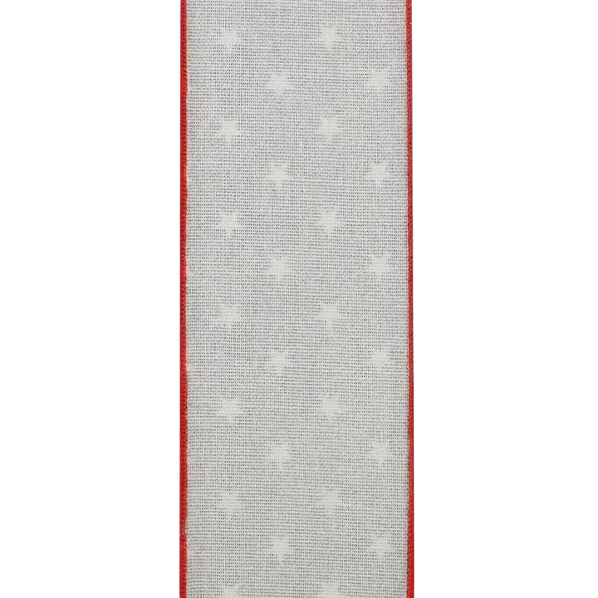 The Matthew John Collective white cotton ribbon with mini stars and red wired edges for patriotic seasonal decor