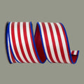 The Matthew John Collective red white and blue striped twill wired ribbon for patriotic wreaths and designer bows