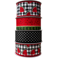 The Matthew John Collective Watermelon Picnic Ribbon Combo featuring four rolls of wired summer-themed craft ribbons.
