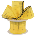 The Matthew John Collective yellow canvas ribbon with black ruler hash marks and wired edges on a spool